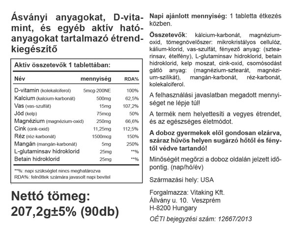 KÃ©ptalÃ¡lat a kÃ¶vetkezÅre: âMulti Mega Mineral â Vitakingâ